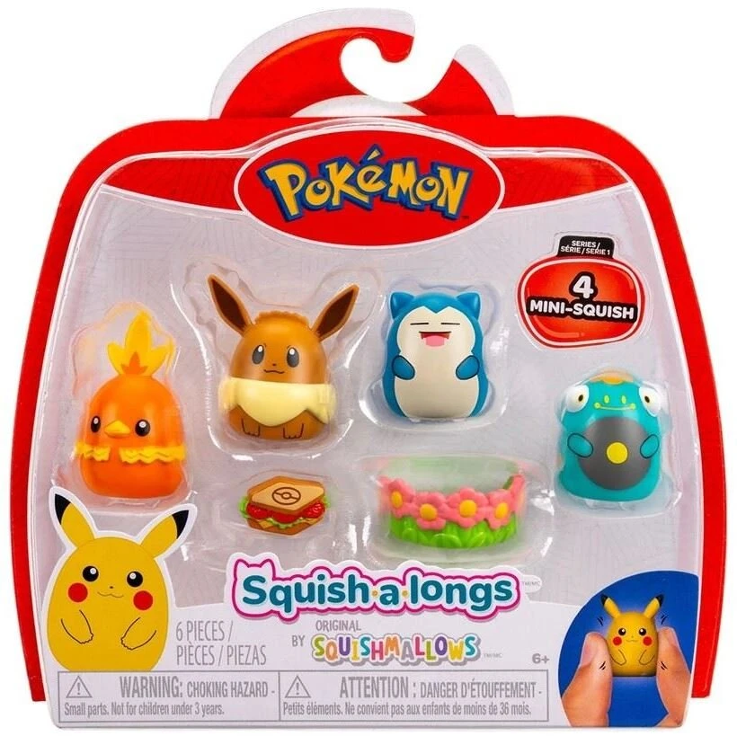 Pokémon - Squishalongs 4 vnt. Eevee/Snorlax (SQAL0068)