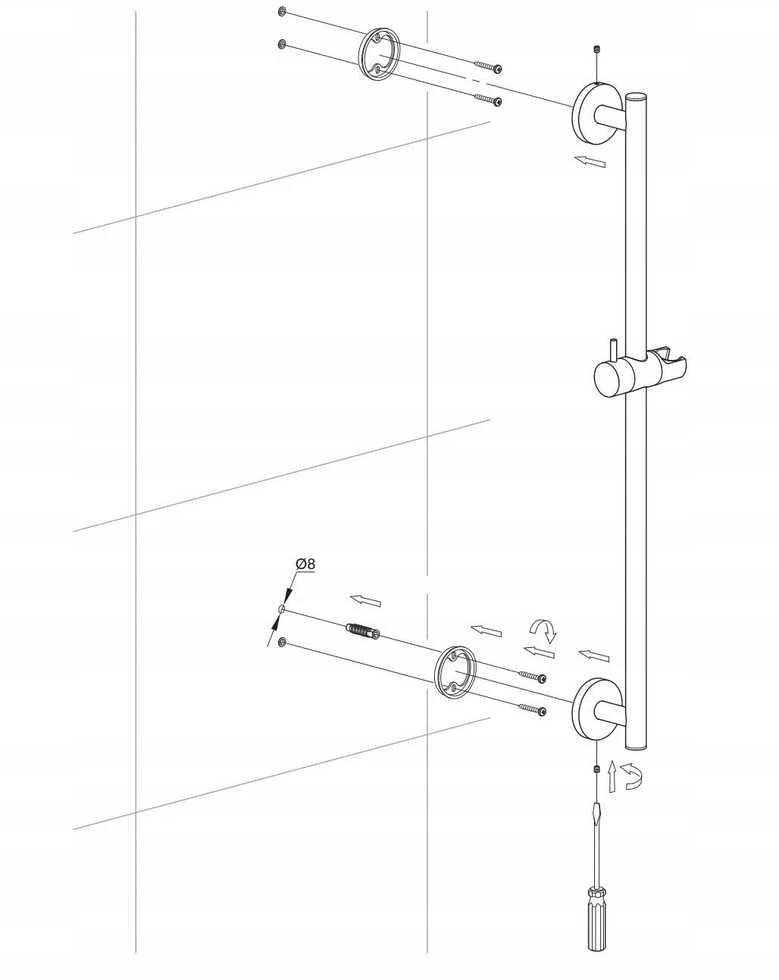 Omnires DRĄŻEK PRYSZNICOWY 66 CM Auksinė