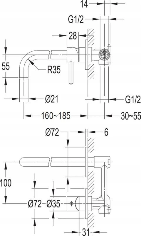 Maišytuvas Omnires Y1215HBL