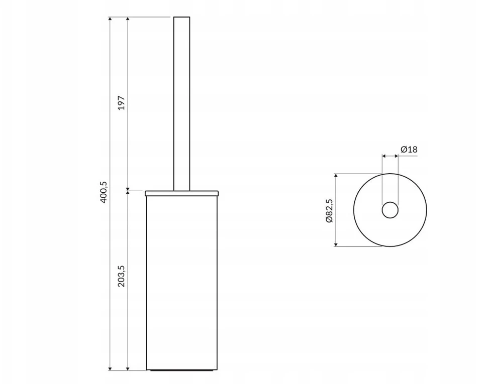 Omnires Tualeto šepetys juodas matinis OMNIRES MP60622BL MODERN PROJECT