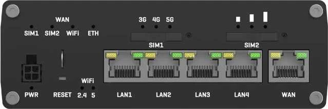 Nezatříděno TEI Teltonika RUTM50 belaidis maršrutizatorius Gigabitinis eternetas Dviguba juosta (2,4 GHz / 5 GHz) 5G Juoda