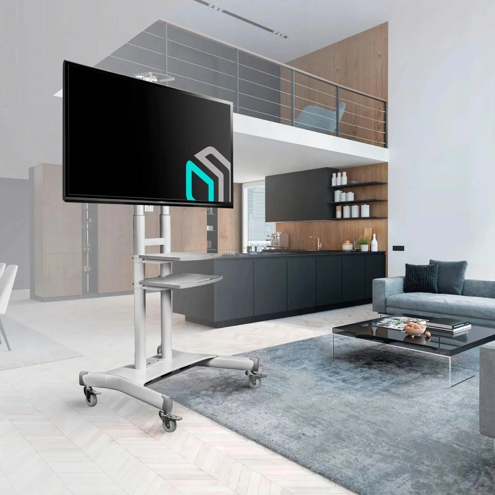 Laikiklis Mobilus TV stovas 50"-83" iki 90 kg ONKRON TS1881 Baltas