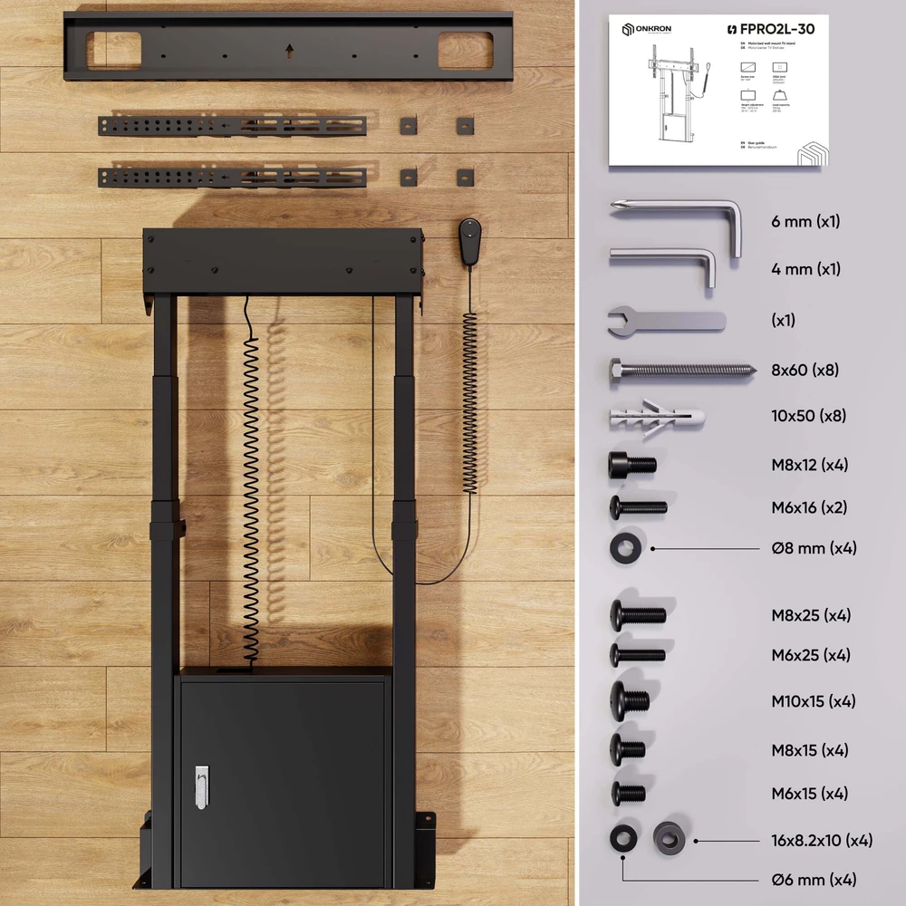 Laikiklis Onkron ONKRON FPRO2L-30 2,54 m (100") Juodas