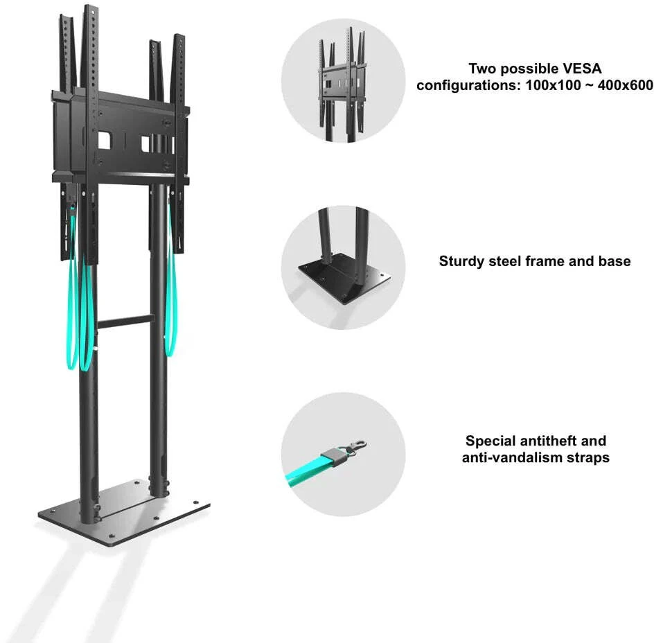 Laikiklis Onkron Tv Set Acc Mobile Stand/55-100/Juodas FPRO2L-20-B ONKRON