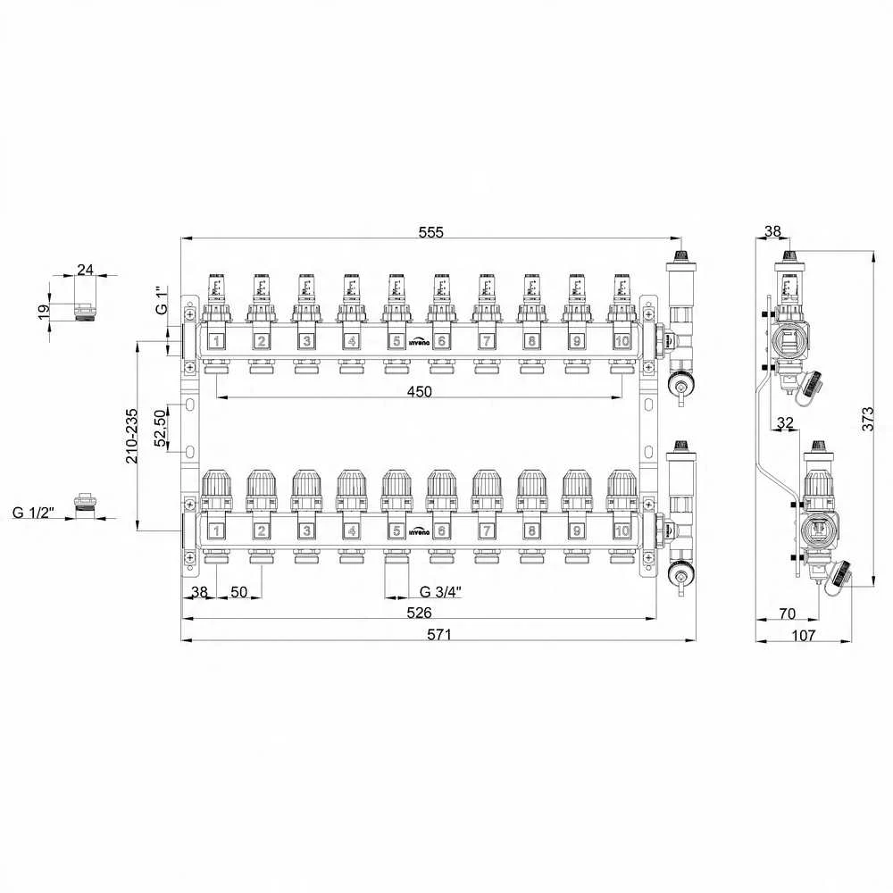 Onnline Online ROZDZIELACZ INOX PLUS PROV 10 OBIEG