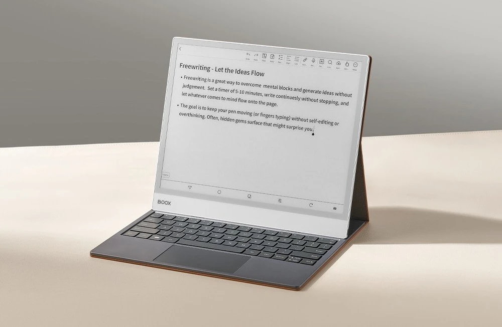 Onyx Boox Note Max / Tab X C magnetinis dėklas su klaviatūra, rudas