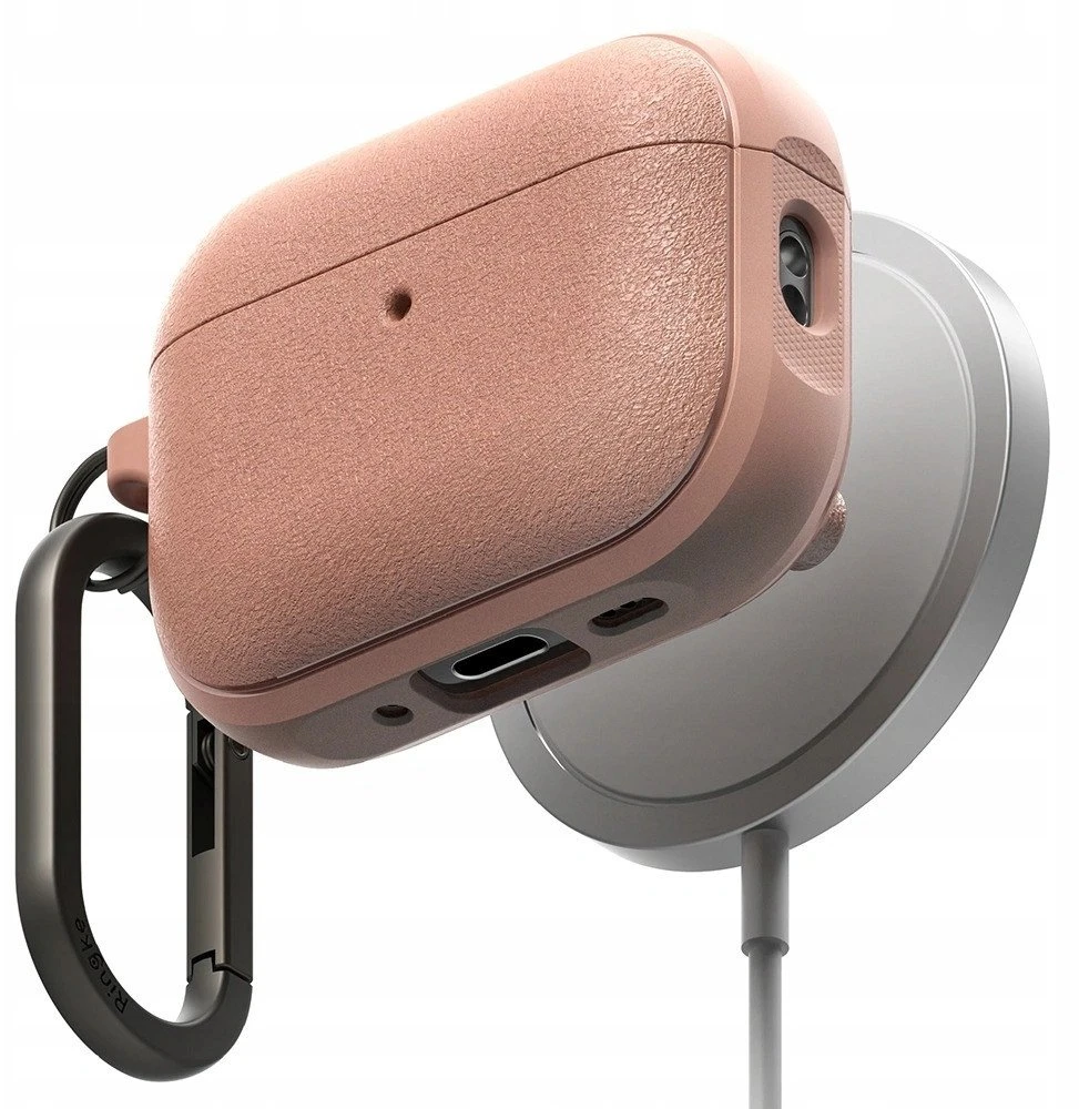„Ringke AirPods Pro 3“ dėklas, magnetinis, onikso spalvos, koralų spalvos
