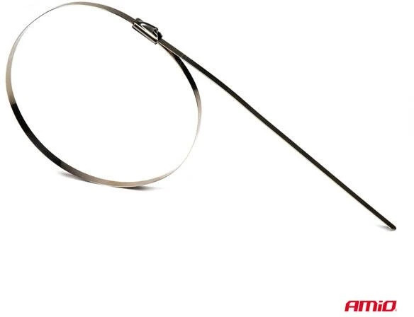 Nerūdijančio plieno metaliniai kabelių raiščiai 4,6x100 mm 100 vnt. amio-04319
