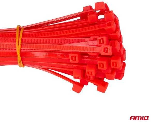 Plastikinių įvairiaspalvių kabelių raištelių rinkinys, 150 vnt. amio-04316