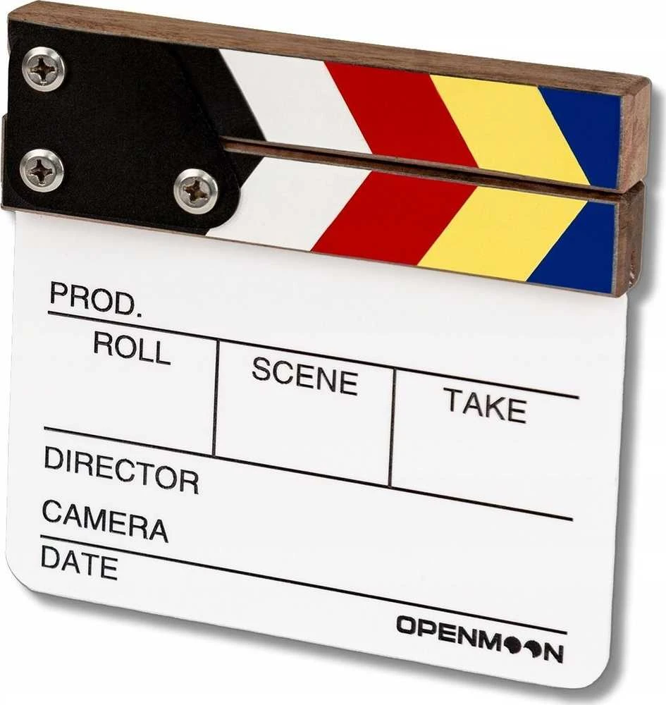 Openmoon Mažas Profesionalus Kino filmavimo studijos klapsas filmavimui 15x15cm Baltos spalvos flomasteriams markeriams / Ocjb01