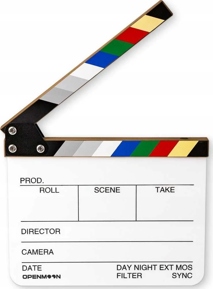Openmoon Prof. Filmavimo studijos klapsas filmui 28x24 cm Baltos spalvos pieštukams flomasteriams / Ocjb02