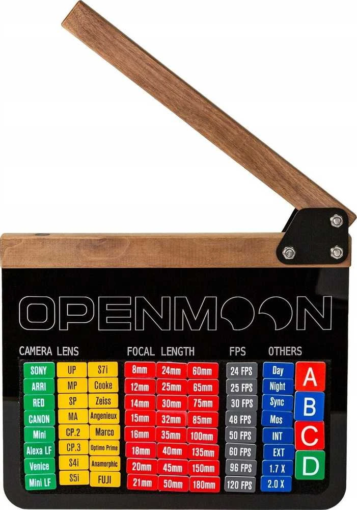 Openmoon Prof Kino filmavimo studijos klapė filmavimui balta flomasteriams + 68x žymekliai magnetukai / Tpb04