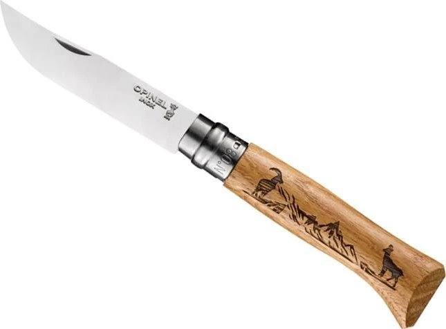 Opinel peilis 8 inox ąžuolas Animal serija - gemzė