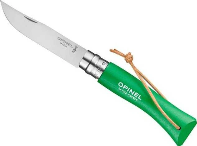 Opinel France Peilis Opinel Colorama 07 Inox Grab, žalias, su dirželiu