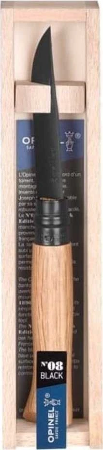 Opinel peilis Nr.8 juodais ašmenimis ir ąžuoline rankena Juodas Oak