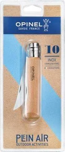 Opinel Nerūdijančio plieno peilis Nr.10 buko rankena