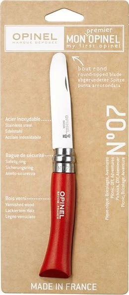 Vaikiškas peilis My first Opinel Nr.7 raudona rankena