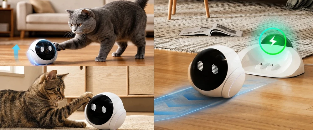 Opti Inteligentny robot su kamera mobilną - 1080p APTI (APTI-PET1-TUYA)