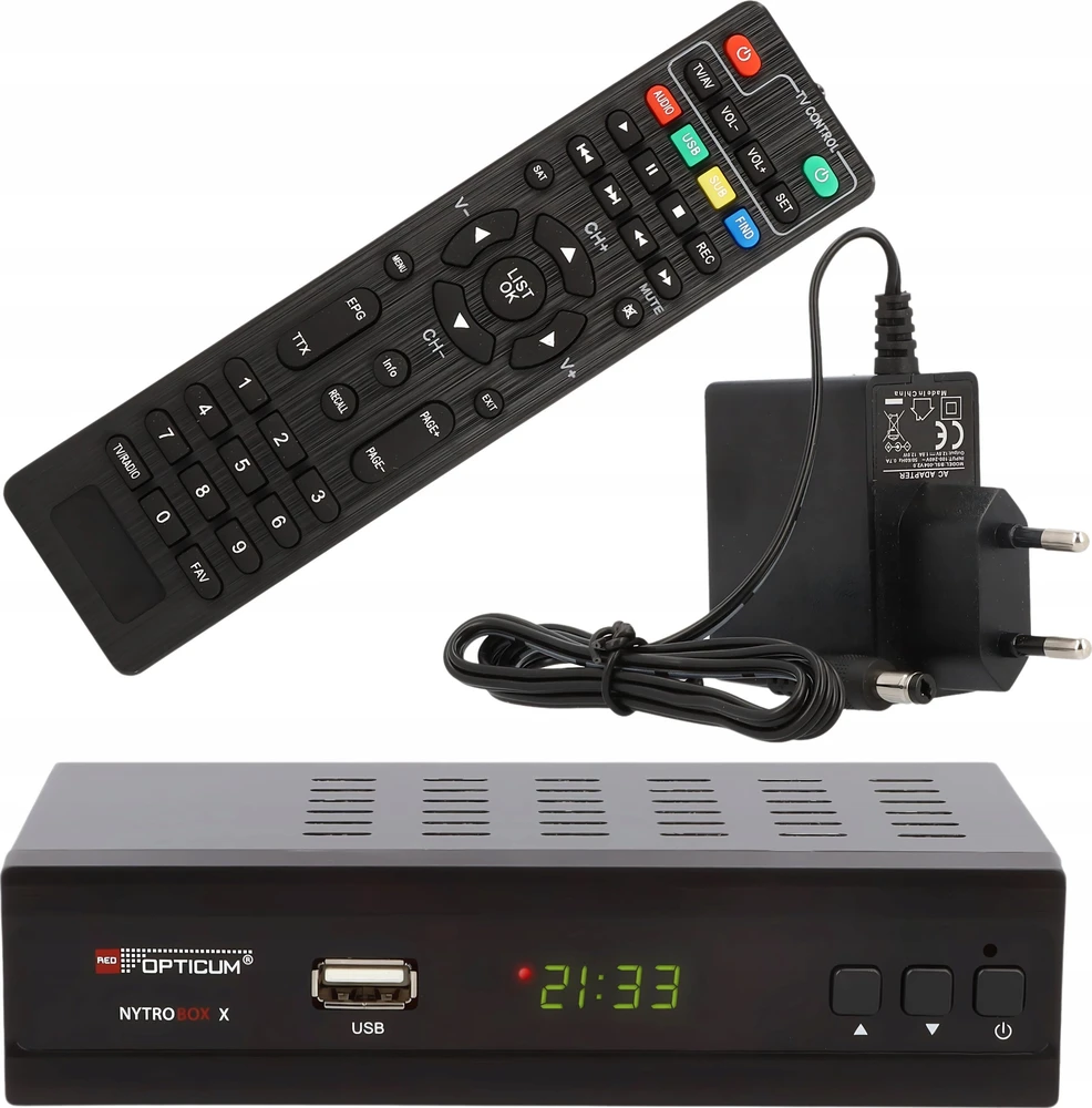 Imtuvas TV Opticum Odbiornik DVB-T2/C Raudona Nytrobox X H.265