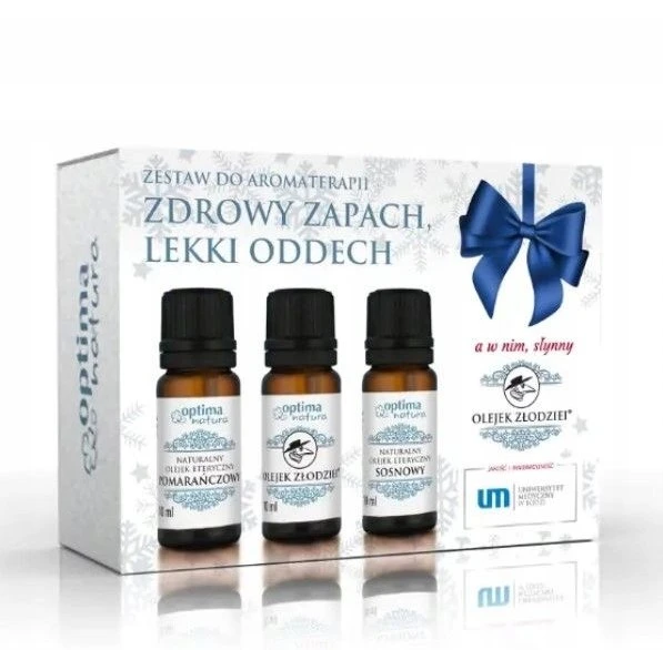 Optima Natura Zdrowy zapach lekki oddech komplektas olejków eterycznych do aromaterapii Oranžinė + Złodziei + Sosnowy 3x10ml