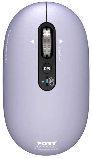 PORT CONNECT Pure MAC, Belaidė įkraunama pelė, Bluetooth, FreeWheel, 3200 DPI, Iris
