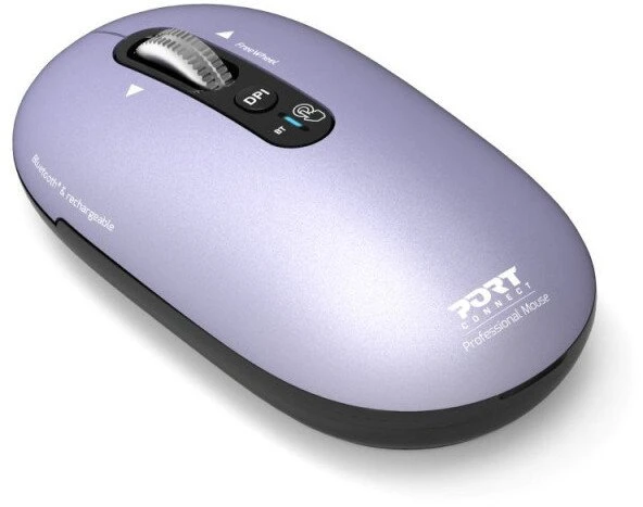 PORT CONNECT Pure MAC, Belaidė įkraunama pelė, Bluetooth, FreeWheel, 3200 DPI, Iris