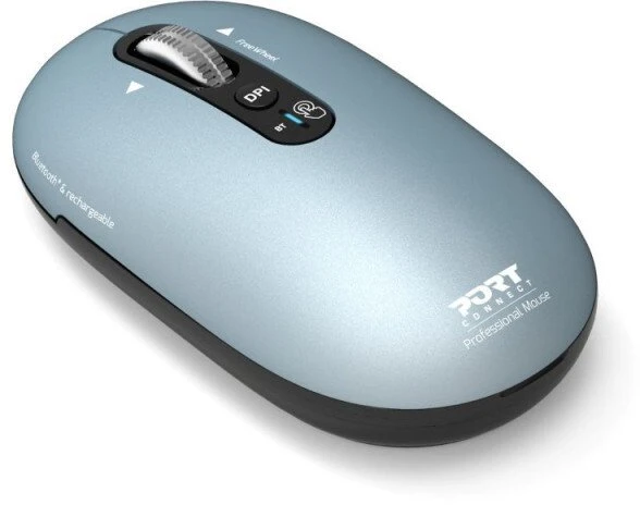 PORT CONNECT Pure MAC, Belaidė įkraunama pelė, Bluetooth, FreeWheel, 3200 DPI, Storm