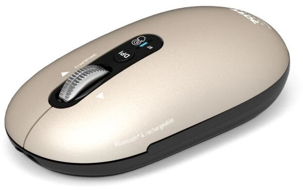 PORT CONNECT Pure MAC, Belaidė įkraunama pelė, Bluetooth,FreeWheel, 3200 DPI, Pearl