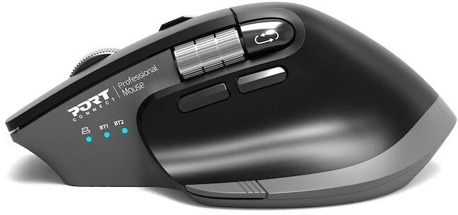 Port Designs PORT CONNECT Ultimate COLLECTION, belaidė įkraunama pelė, Bluetooth, FreeWheel, 4000 DPI, juodos spalvos