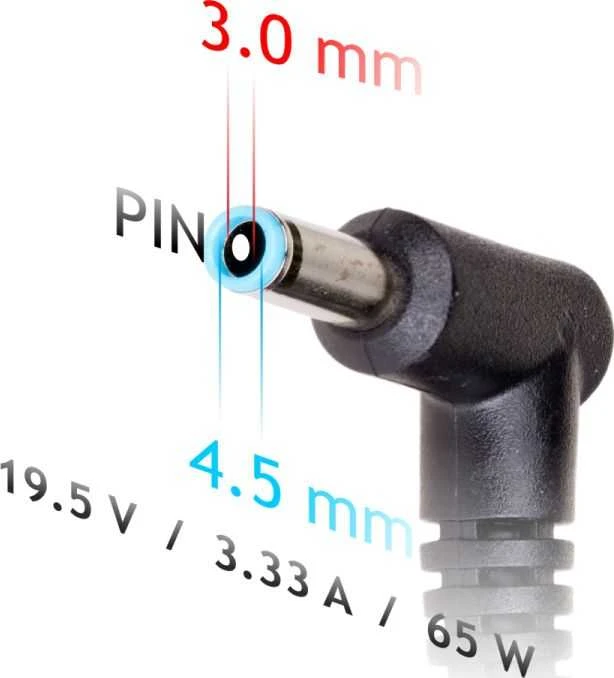 Automobilinis nešiojamojo kompiuterio pakrovėjas Akyga AK-ND-40 (19.5V / 3.33A 65W 4.5 x 3.0mm + pin) HP 1.2m