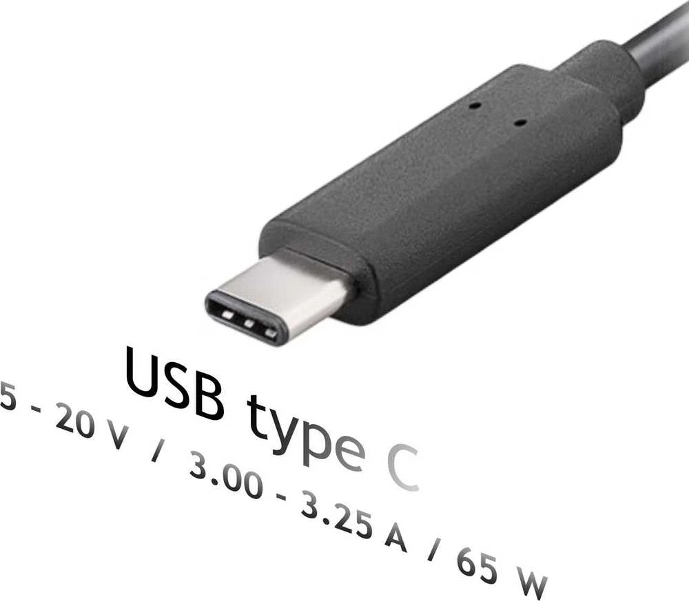 Akyga Nešiojamojo kompiuterio pakrovėjas AK-ND-70 (5-20V / 3-3.25A 65W) USB Type-C 1.2m