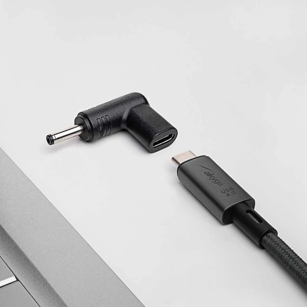 L-formos USB-C į DC 3.5/1.35 mm adapteris