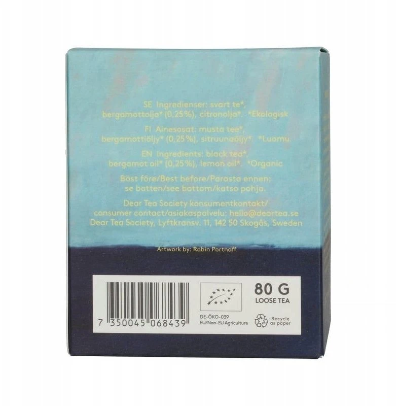 Or Tea Dear Tea Society - juoda arbata, birioji, „Earnest Earl“, 80 g