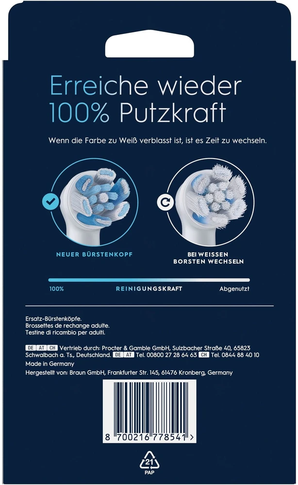 Braun Oral-B iO Series Ultimate Cleaning Dantų šepetėlis Heads - Baltas - 8-pack