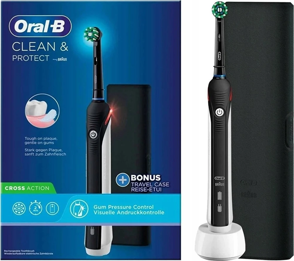 Braun Oral-B Clean & Protect Elektrinis dantų šepetėlis, Juoda