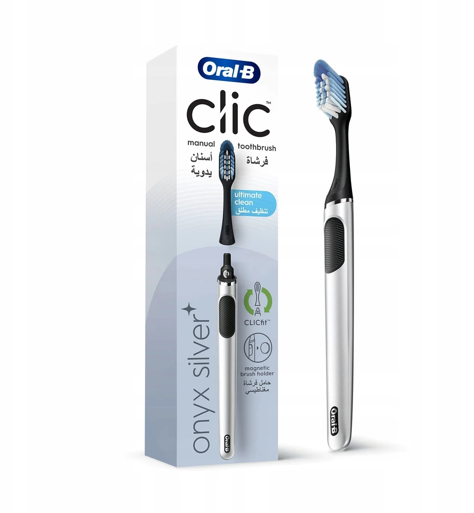 Oral-B, Clic, dantų šepetėlis, onikso sidabrinis, unisex