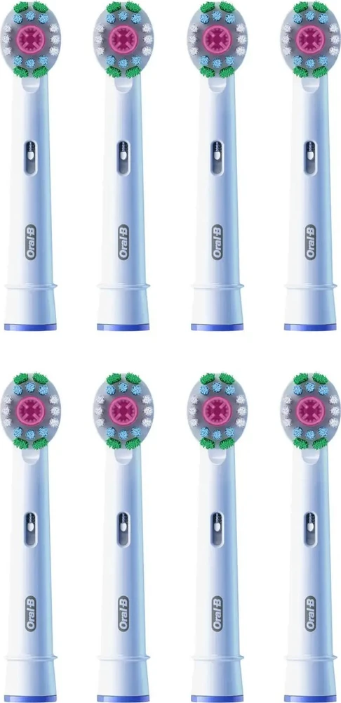 „Oral-B“ dantų šepetėlio galvutė ORAL-B BRAUN ŠEPETĖLIŲ GALVUTĖS EB18-8 WHITE3D