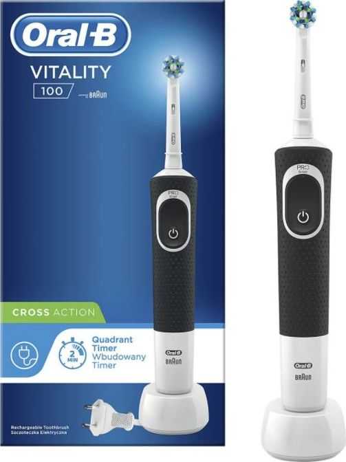 Braun Oral-B Vitality 80312499 elektrinis dantų šepetėlis Suaugusiems Besisukantis vibruojantis dantų šepetėlis Juoda, Balta