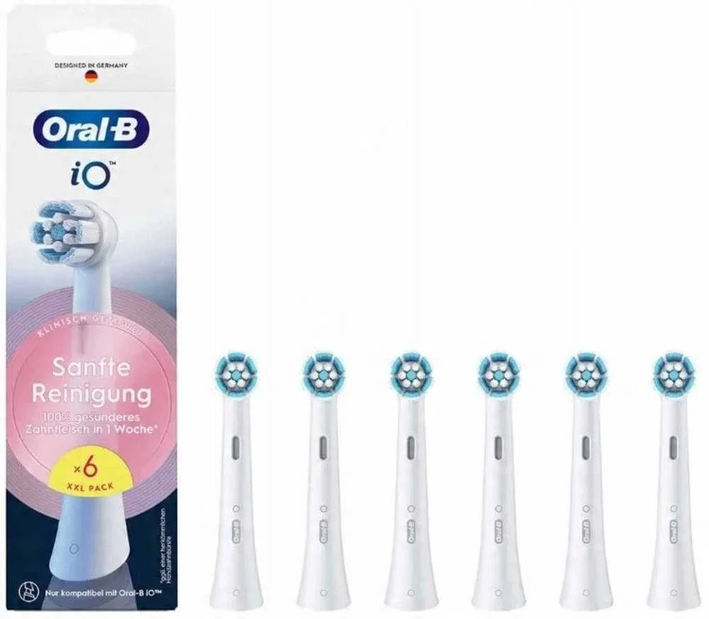 Oral-B iO šepetėlių galvutės, Gentle Care, 6 vienetai