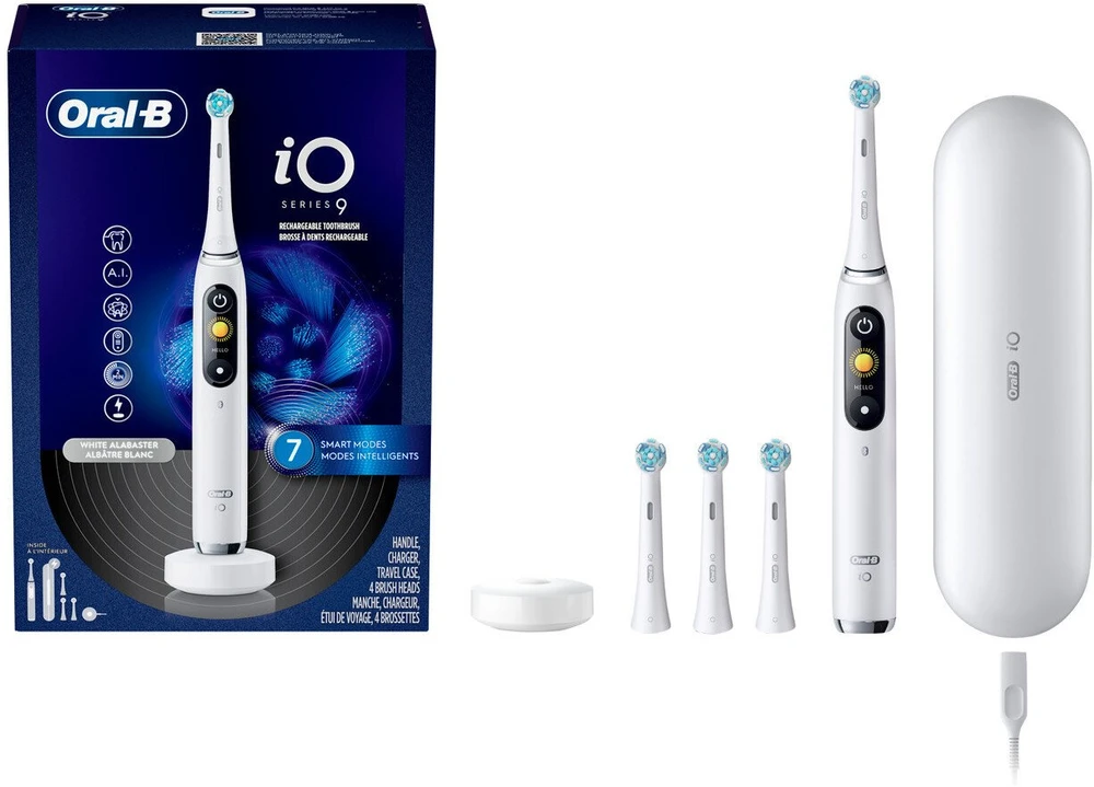 Braun Oral-B iO Series9 Suaugusiems Vibruojantis dantų šepetėlis Balta