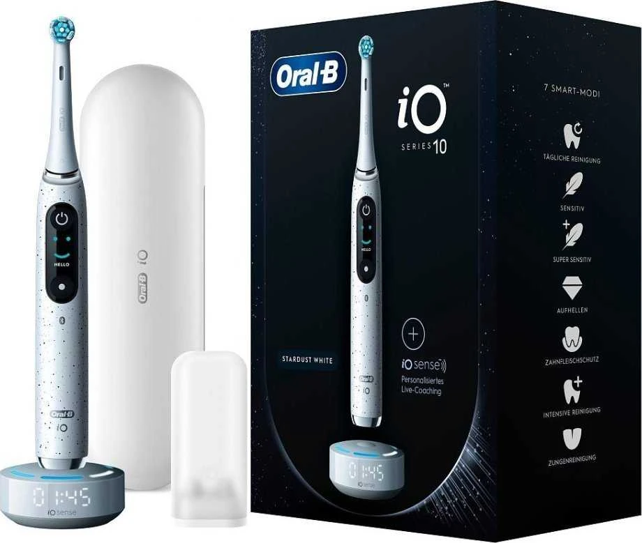 Elektrinis dantų šepetėlis Braun Oral-B iO Series 10, Baltos spalvos