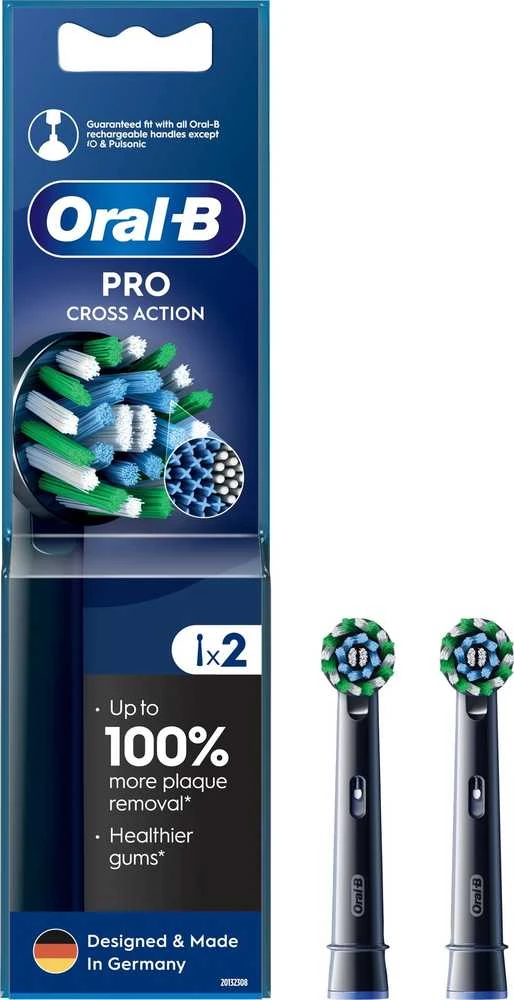 Dantų šepetėlio galvutės Oral-B EB50-2 Cross Action Pro, juodos spalvos, 2 vnt.