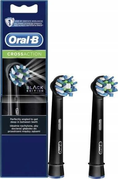 Dantų šepetėlio galvutės Oral-B EB50-2 Cross Action Pro, juodos spalvos, 2 vnt.