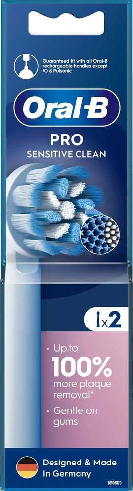 Braun Oral-B EB60-2 Jautrus Clean Pro Dantų Šepetėlio Galvutės, 2 Vn