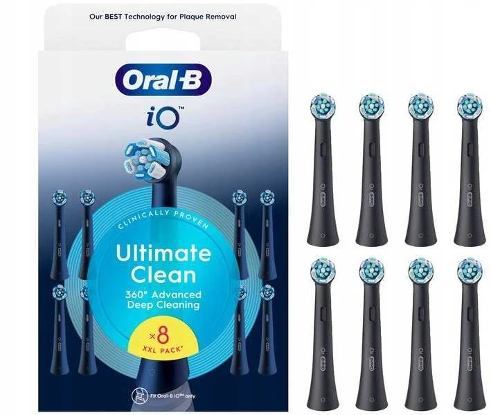 Braun CBF 8 Oral-B UltimateClean Juodas Dantų Šepetėlio Galvutės, 8 Vnt.
