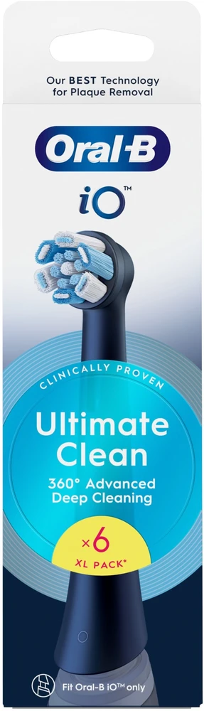 BRAUN iO RB CBF-6 Ultimate Clean Juodas 6ct antgaliai dantų šepetėliui