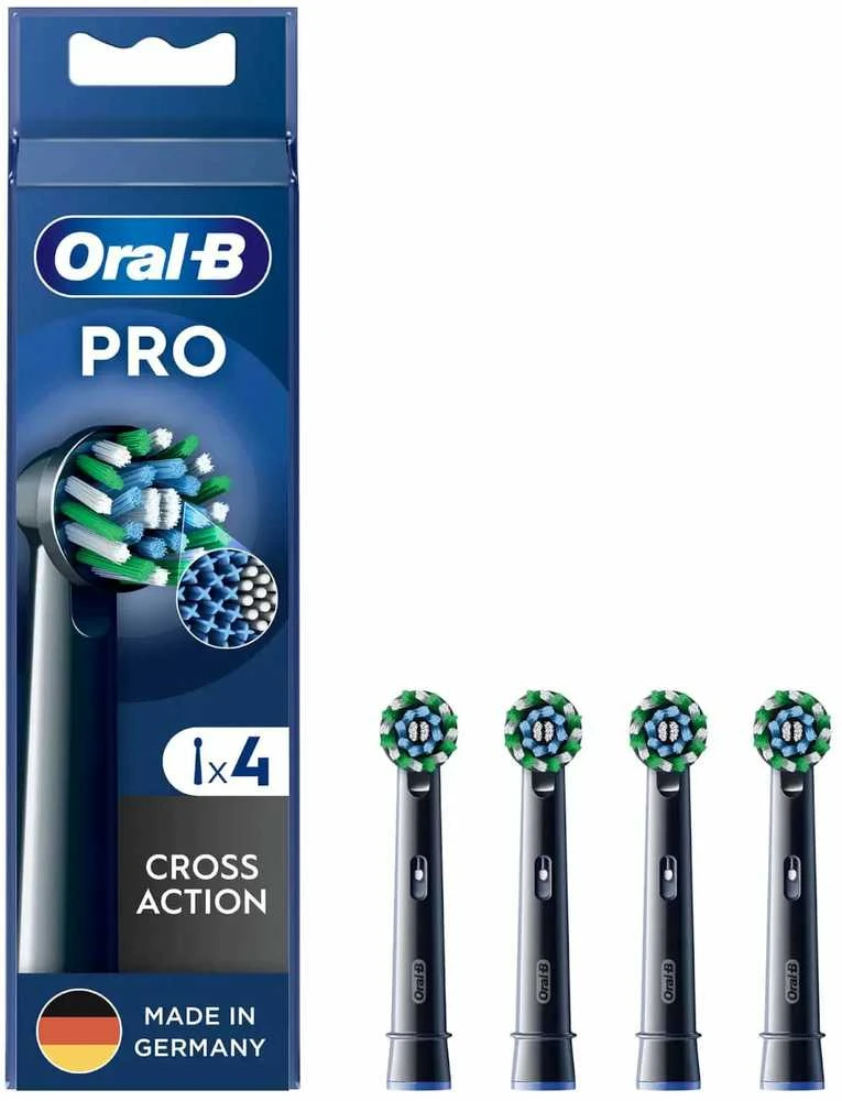 Oral-B CrossAction juodi antgaliai, 4 vnt. pakuotėje