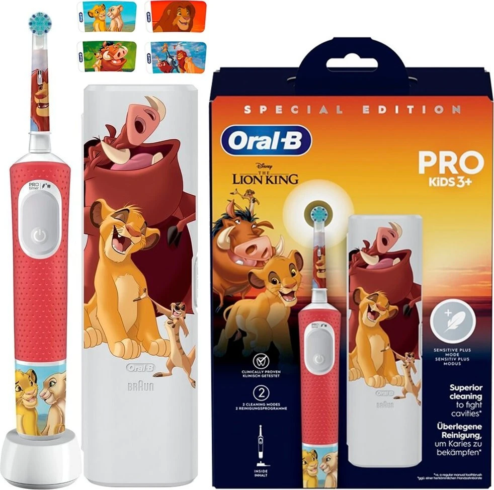 „Oral-B Vitality Pro 103 The Lion King“ dantų šepetėlis, oranžinis + dėklas