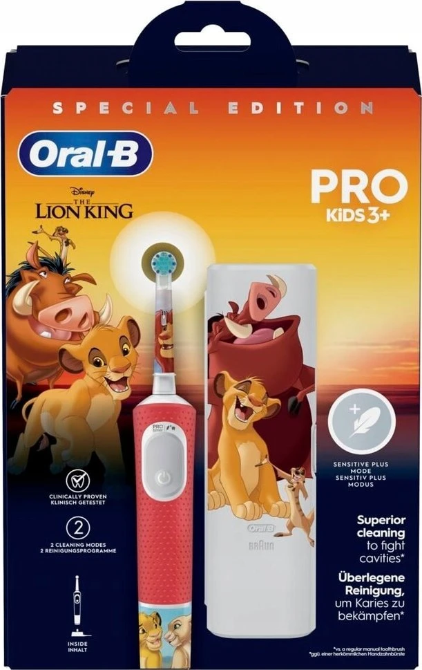 Oral-B Liūto Karaliaus vaikiškas šepetėlis su dėklu