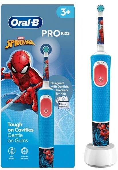 Dantų šepetėlis Oral-B Vitality Pro D103 Kids 3+ Spiderman mėlyna/raudona